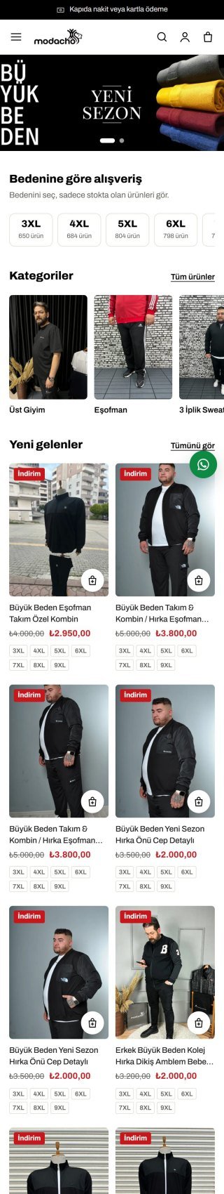 Modacho – mobil görünüm